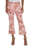 FINAL SALE LIVERPOOL HANNAH CROP FLARE WITH FRAY HEM - ROSE BLUSH