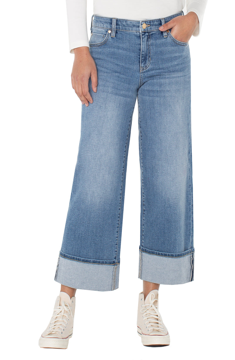 Liverpool Morgan Cuffed Wide Leg - Klamath