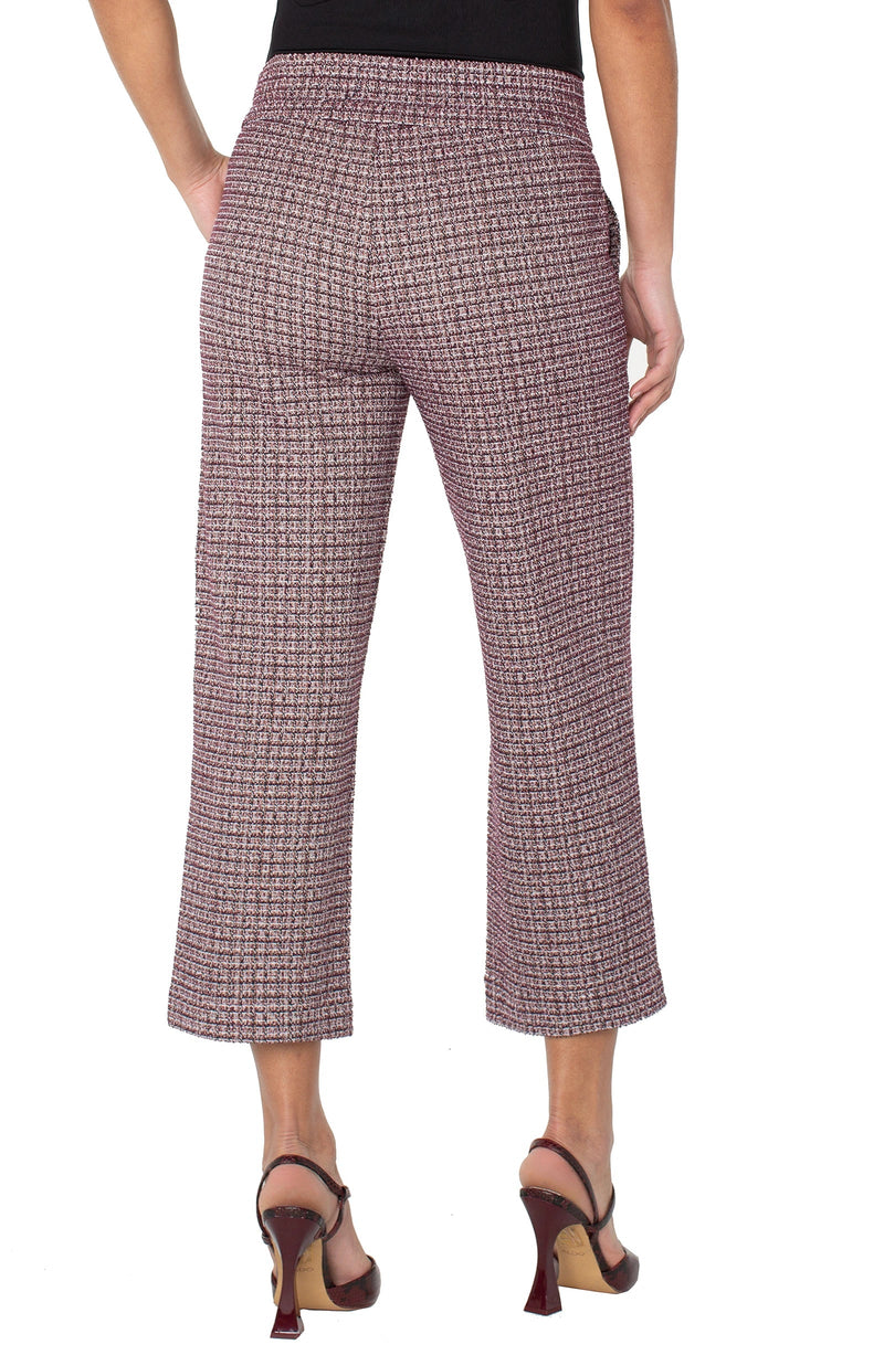Liverpool Mabel Pull-on Crop Stovepipe Pant - Wine Multi