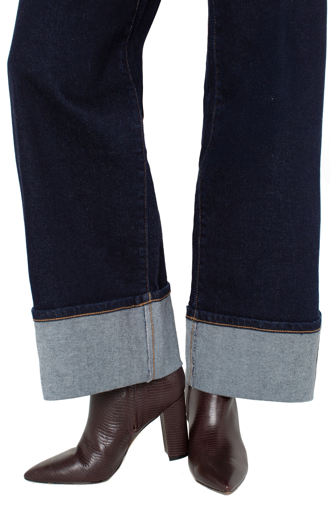 Liverpool Morgan Cuffed Wide Leg - Indigo Rinse