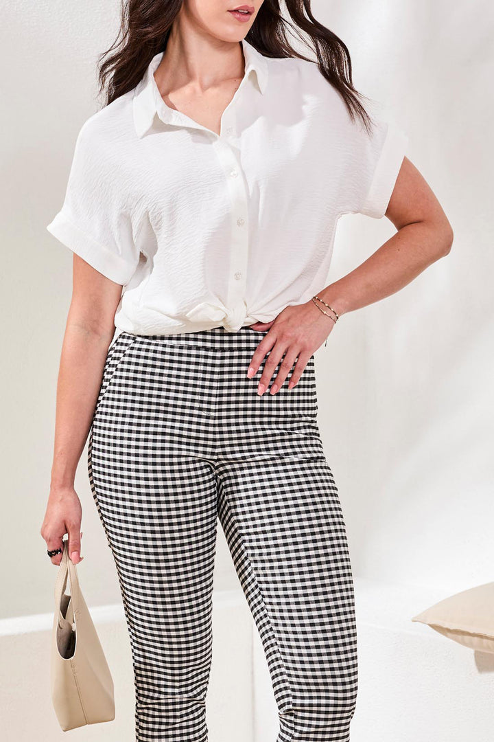 Tribal Airflow Relaxed Dolman Button-Down Shirt Ocean Pearl