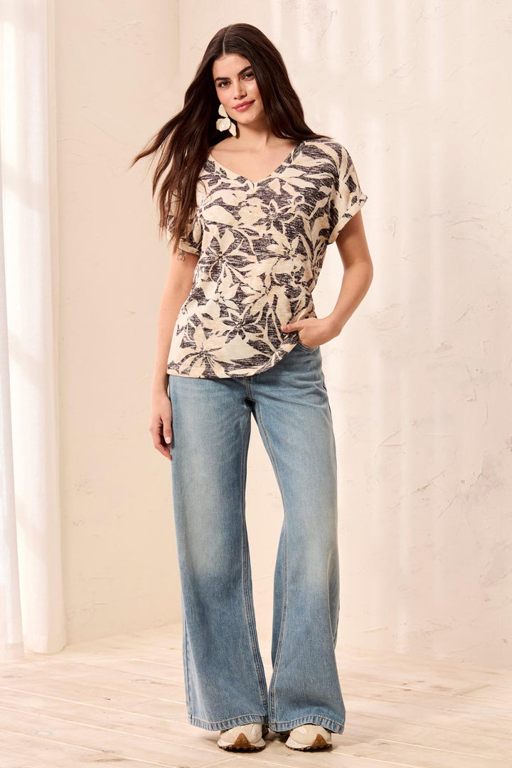 Tribal Cap Sleeve Wear Two Ways Top Coco Milk