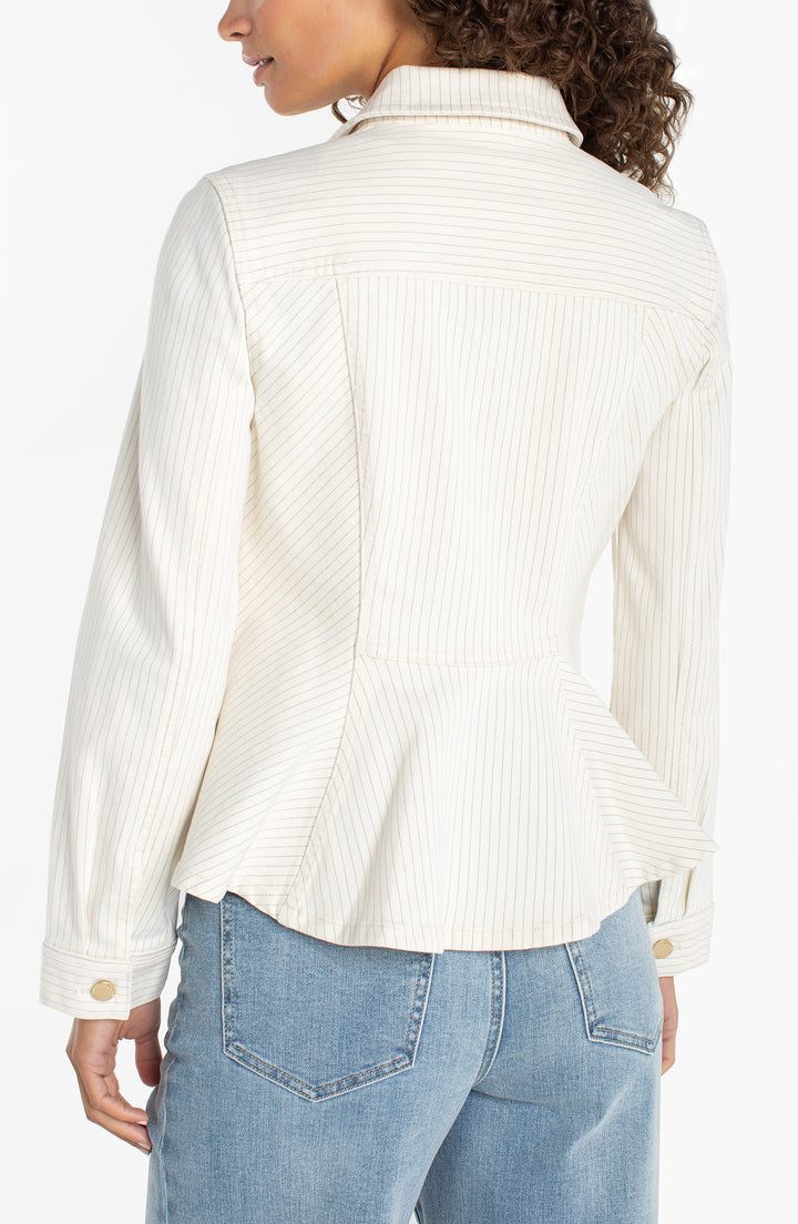 Liverpool Fit And Flare Trucker Jacket Nautical Stripe