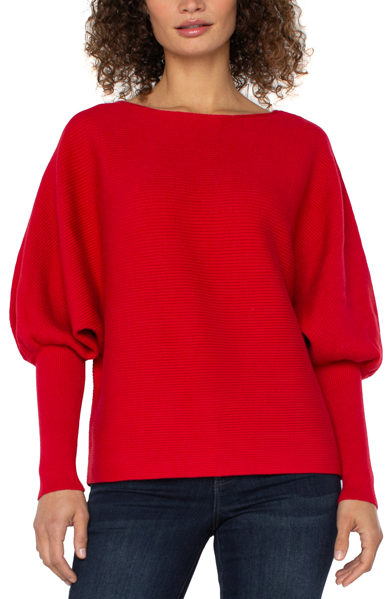 Liverpool Long Sleeve Boat Neck Dolman Sweater - Tango Red