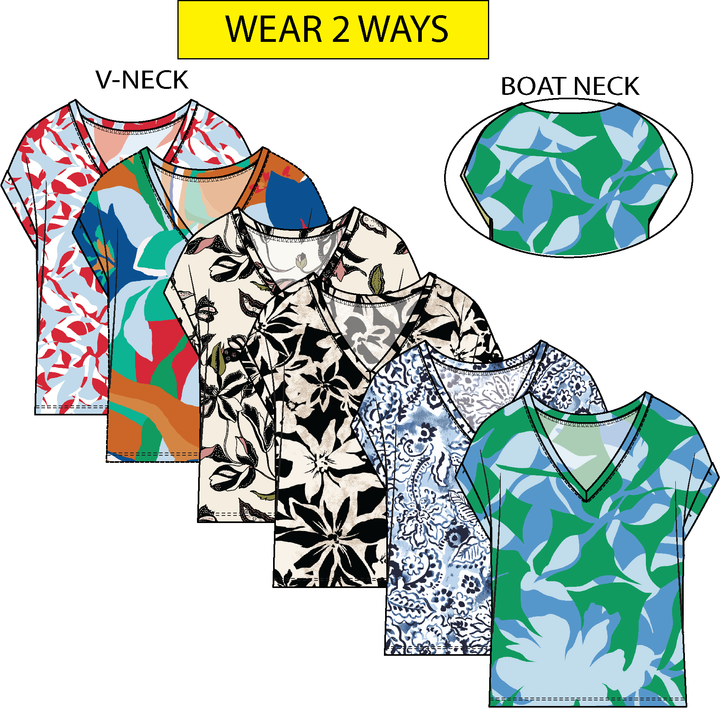 Tribal Cap Sleeve Wear Two Ways Top Coco Milk