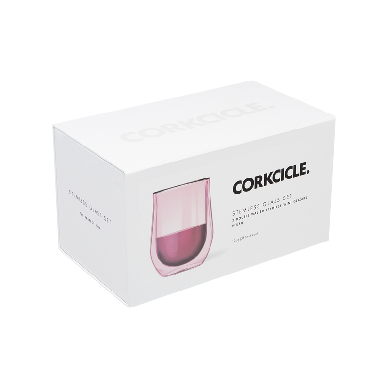 FINAL SALE Corkcicle Glass Stemless Double Pack - Blush