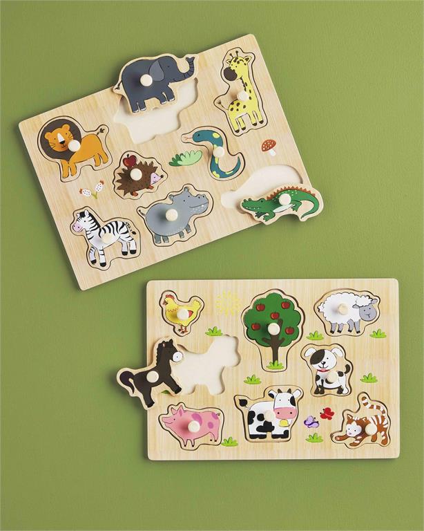 FINAL SALE Mud Pie Wood Knob Puzzle - 2 Styles