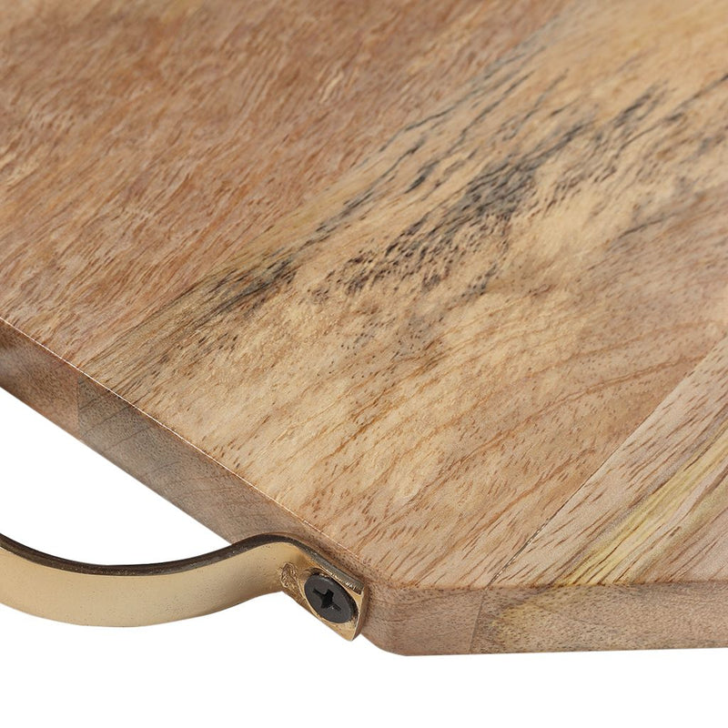 FINAL SALE Acacia Wood & Iron Serving Board