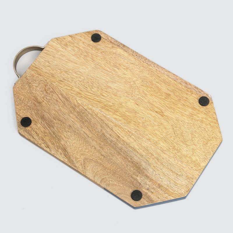 FINAL SALE Acacia Wood & Iron Serving Board