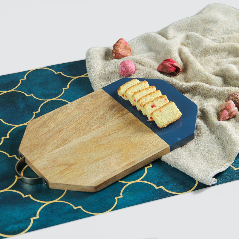 FINAL SALE Acacia Wood & Iron Serving Board