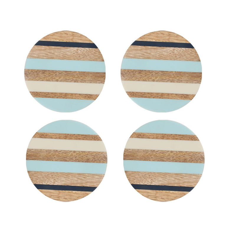 MDF with Resin Striped Coasters - Set of 4