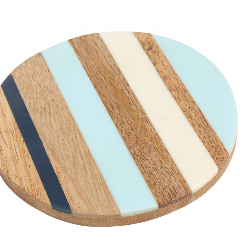 MDF with Resin Striped Coasters - Set of 4