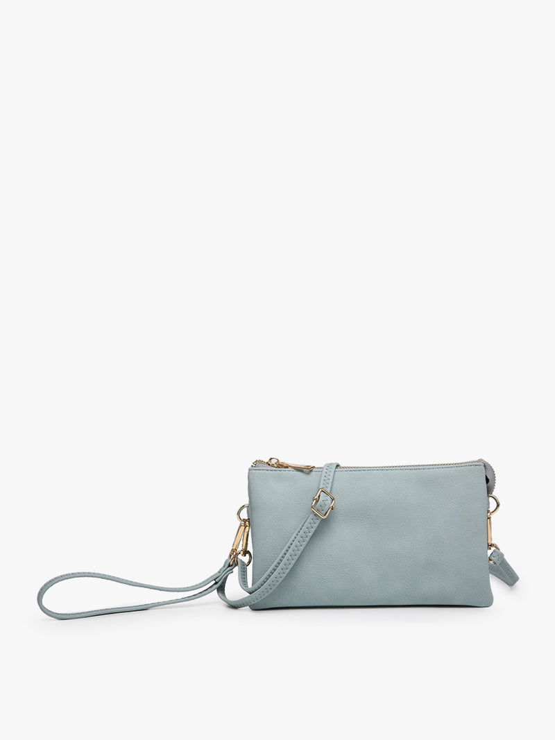 Three Compartment Crossbody/Wristlet - Blue