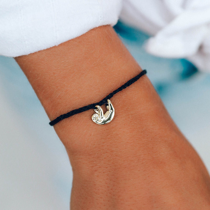 Pura Vida Sloth Bracelet - Gold/Black