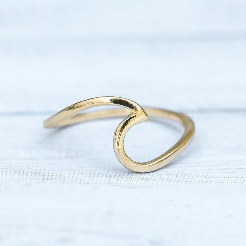 FINAL SALE Pura Vida Wave Ring Gold