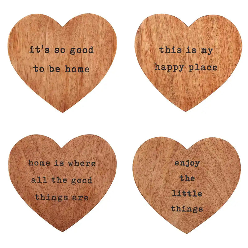 FINAL SALE Mud Pie Wooden Heart Coasters