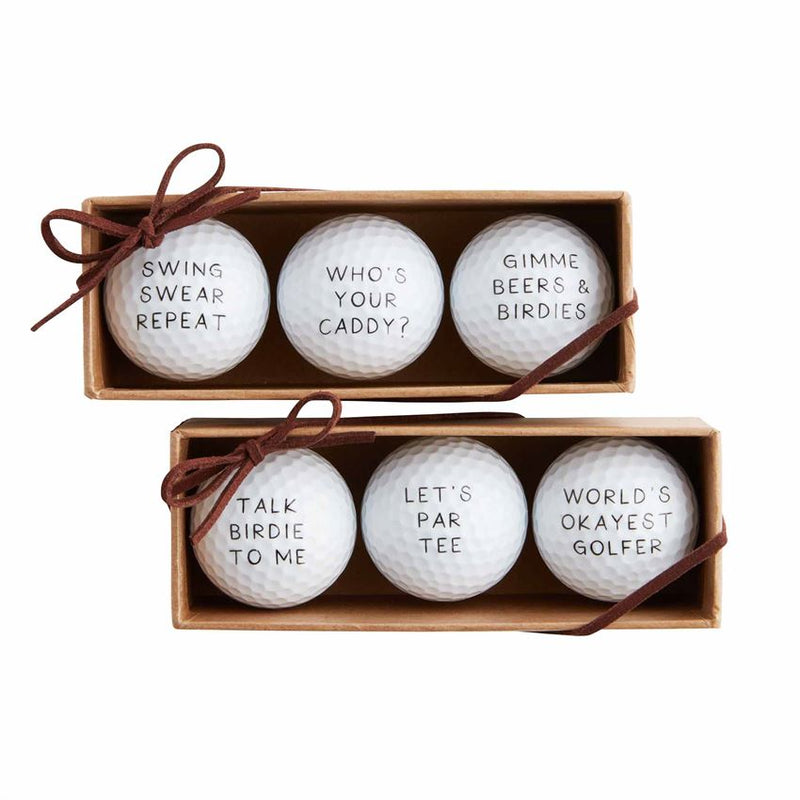 Mud Pie Humorous Golf Ball Set- 2 Styles