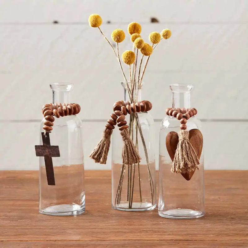 FINAL-SALE Mud Pie Tassel Bead Bud Vase - 3 Styles