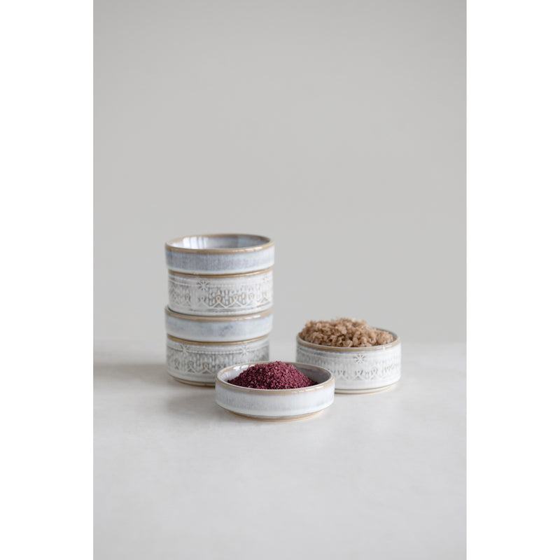FINAL SALE Round Stoneware Stackable Container Set