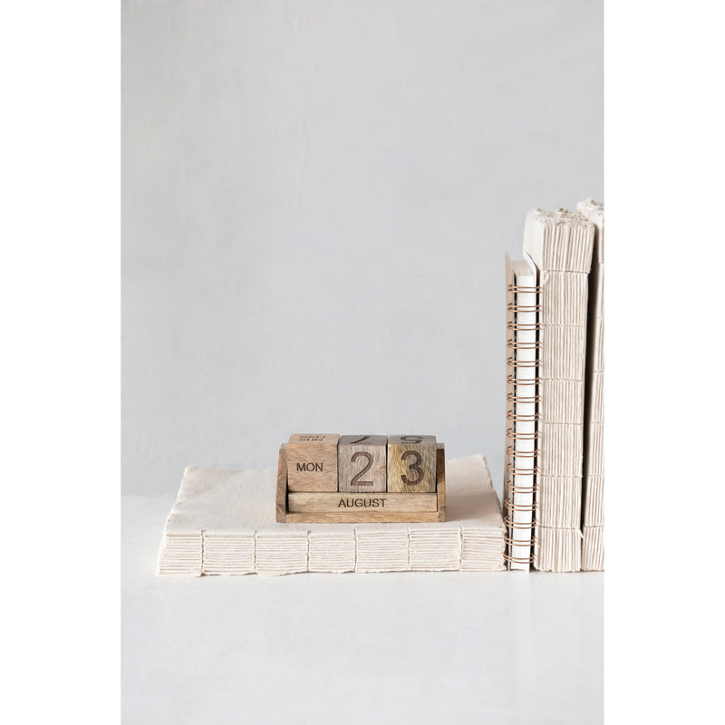 FINAL SALE Mango Wood Perpetual Calendar
