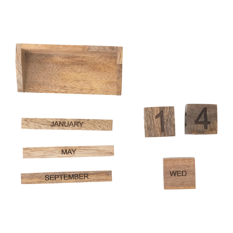 FINAL SALE Mango Wood Perpetual Calendar