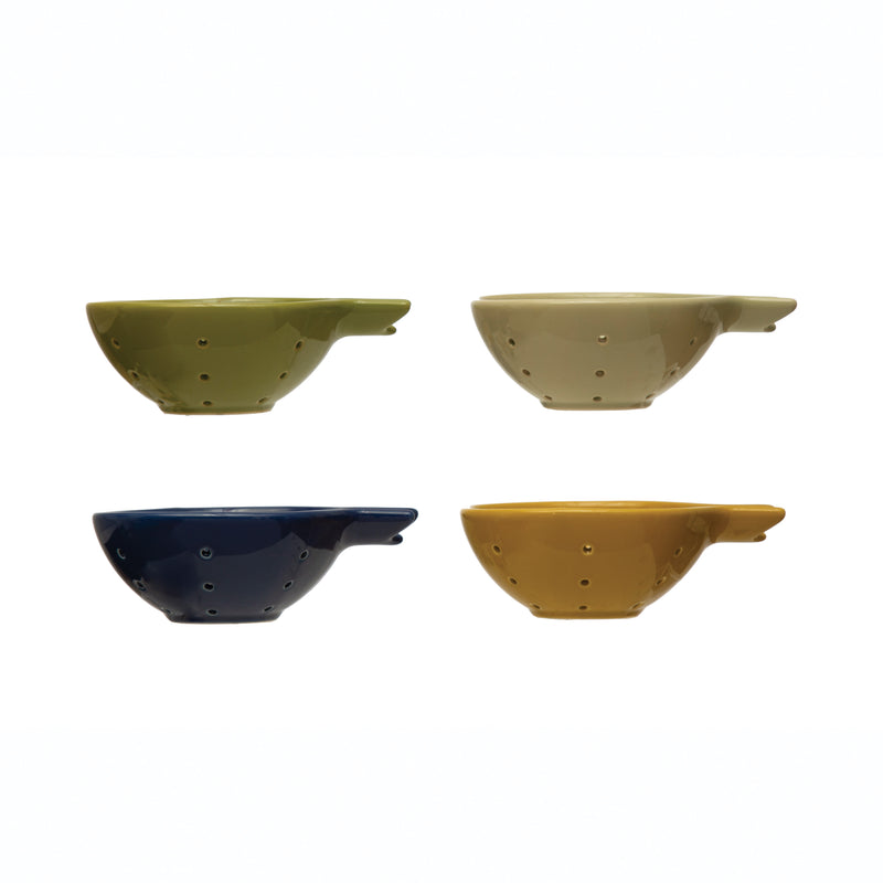 FINAL SALE Stoneware Blueberry Bowl with Handle, 4 Colors