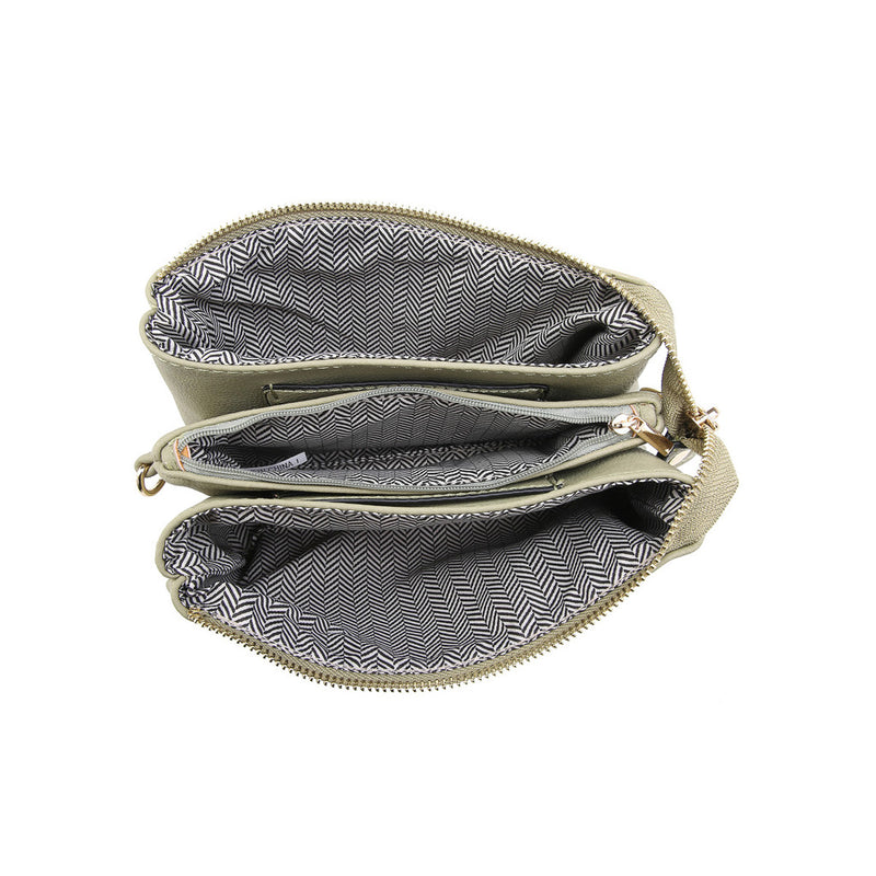 Three Compartment Crossbody/Wristlet - Indigo