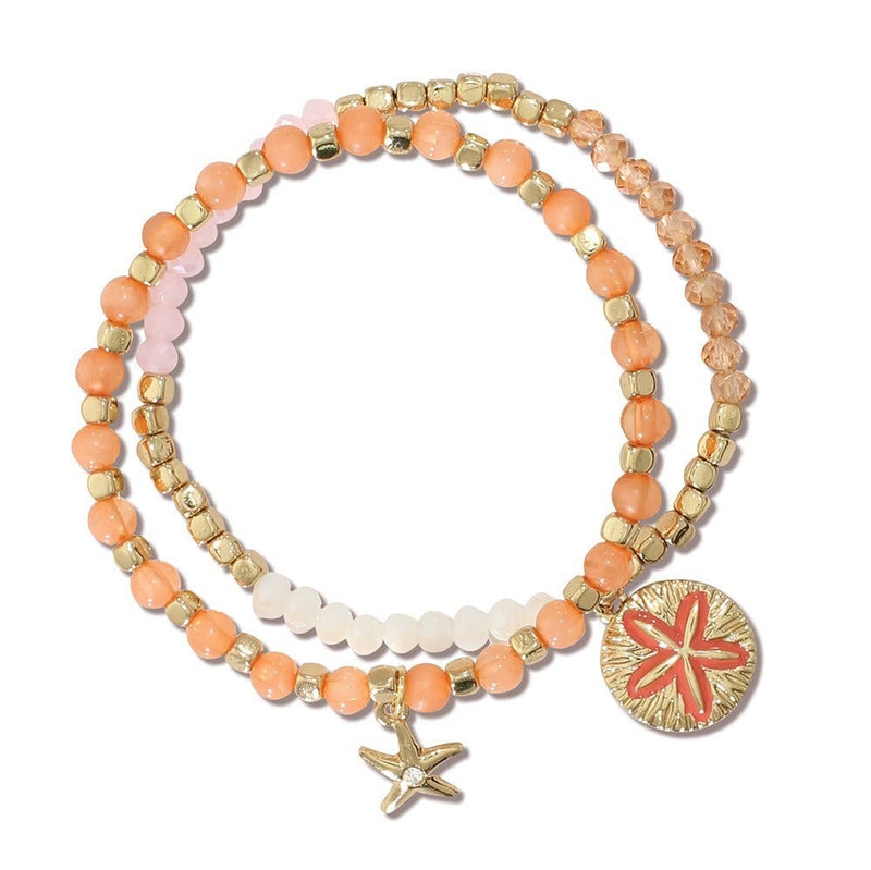 Periwinkle Bracelet - Gold Coral with Sea Icons