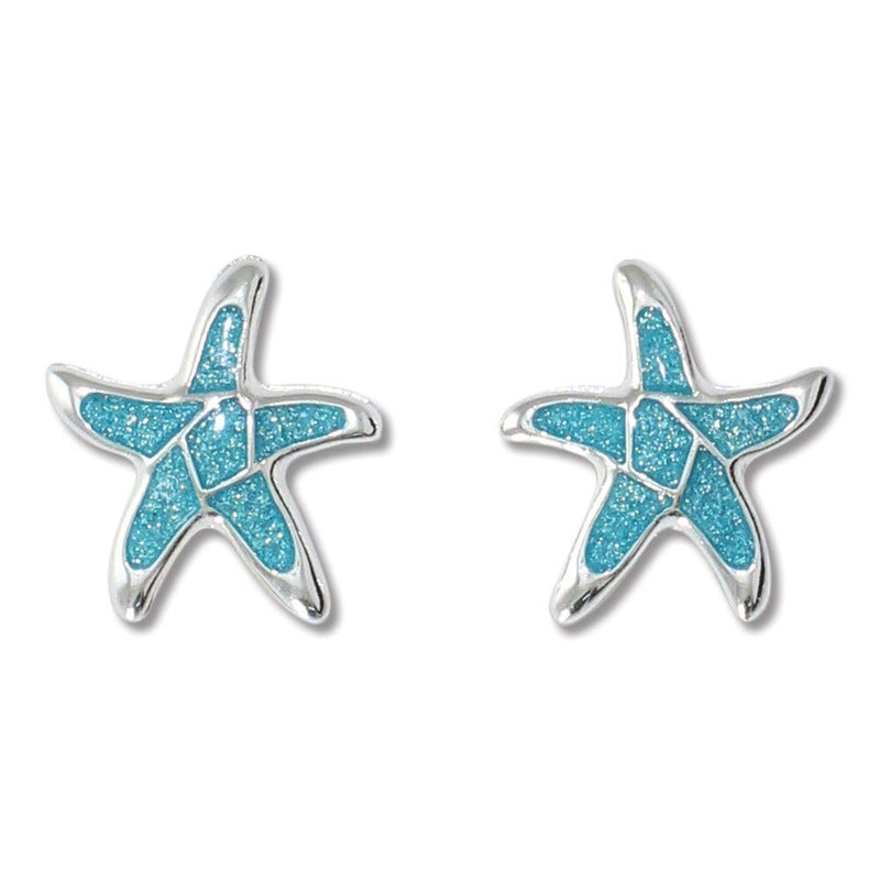 Periwinkle Earrings - Teal Glitter Starfish 8108471