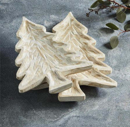 Mud Pie Wood Tree Shaped Trays- 2 Sizes
