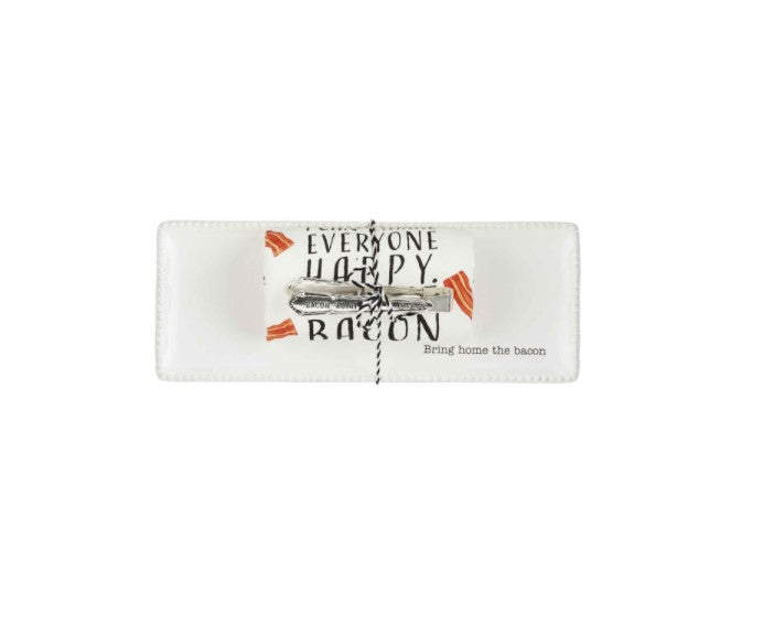 FINAL SALE Mud Pie Bacon Serving Tray And Towel Set