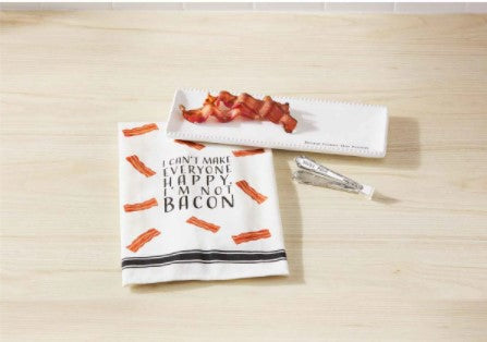 FINAL SALE Mud Pie Bacon Serving Tray And Towel Set