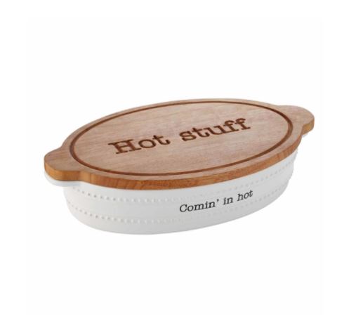 FINAL SALE Mud Pie Baker and Trivet Set