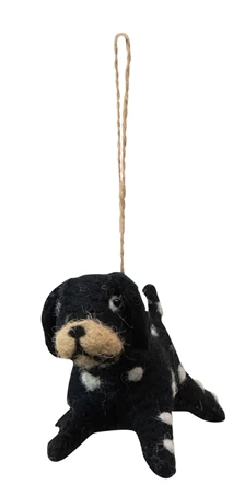 1-1/2"H Wool Felt Dog Ornament, 4 Styles - FINAL SALE