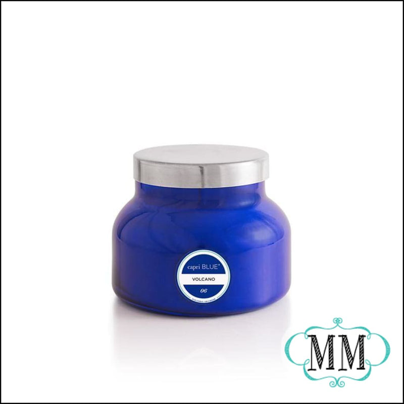 capri Blue ~ Volcano signature jar candle 19oz blue AND WHITE - Candle