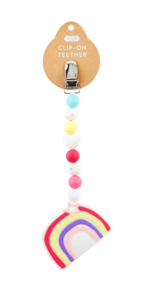 FINAL SALE Mud Pie Silicone Rainbow Clip On Teether