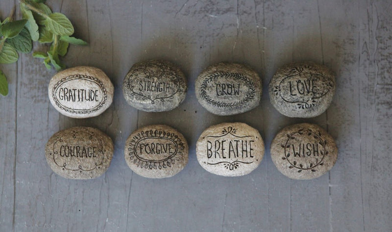 FINAL SALE 2-3/4"L Resin Inspirational Stone, 8 Styles