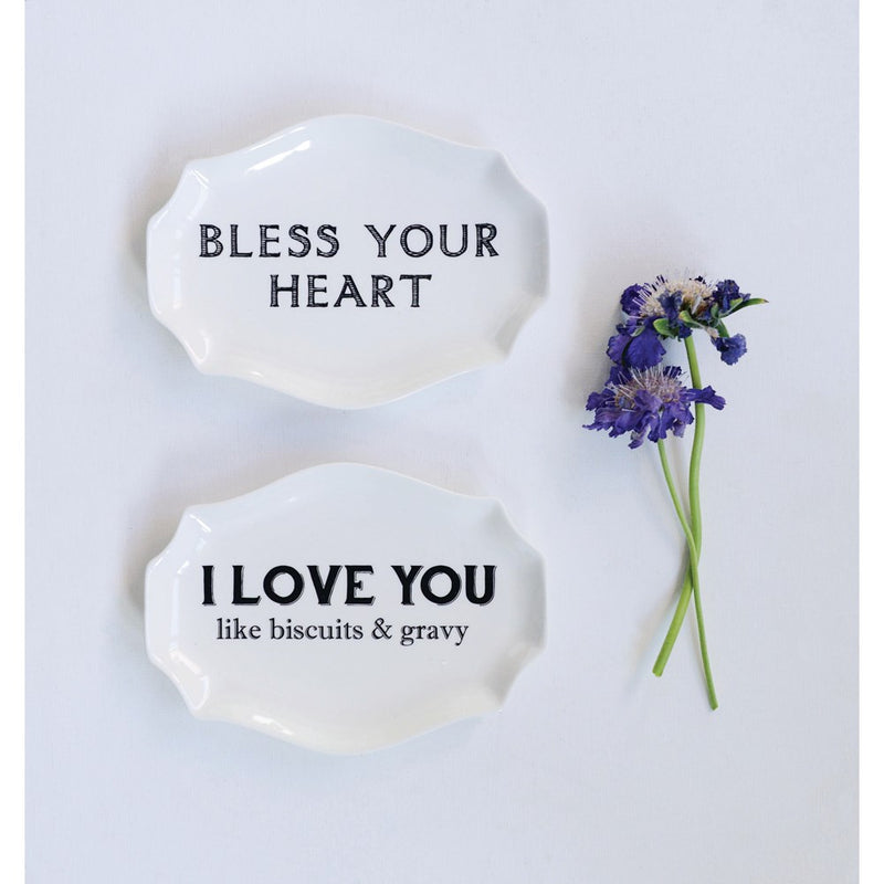 Stoneware Plate with Southern Saying - 2 Styles