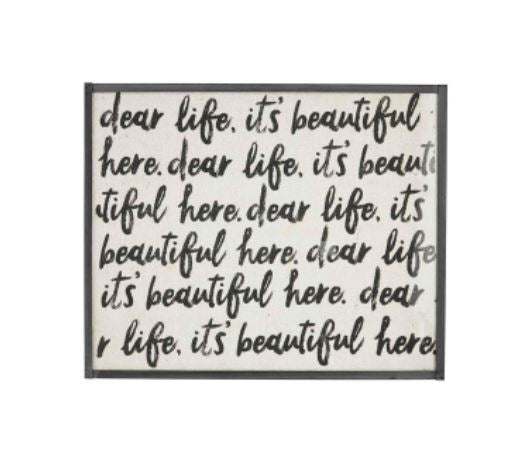 FINAL SALE Mud Pie Dear Life Metal Frame Plaque