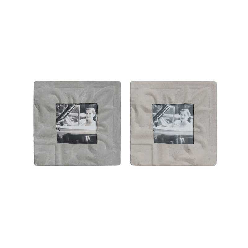 FINAL SALE 7-1/4" Square Embossed Metal Photo Frame, 2 Colors (Holds 4" x 4" Photo)