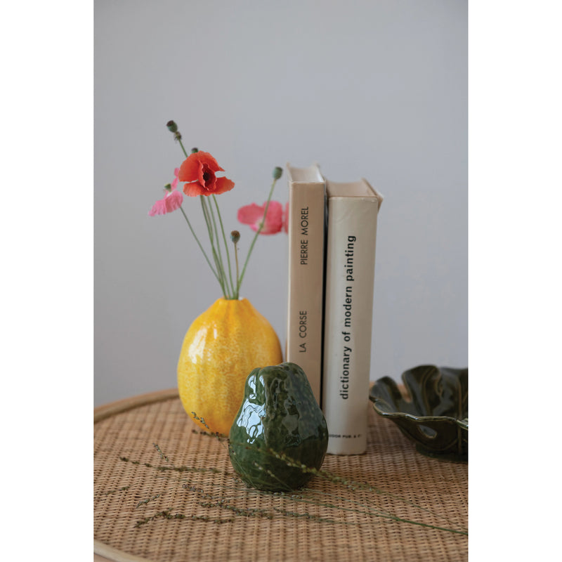 FINAL SALE Stoneware Avocado Vase