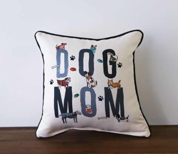 FINAL SALE Little Birdie Dog Mom With Doggos Square Pillow