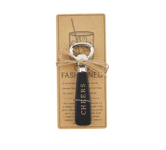 FINAL SALE Mud Pie Bottle Opener with Drink Recipe Cards