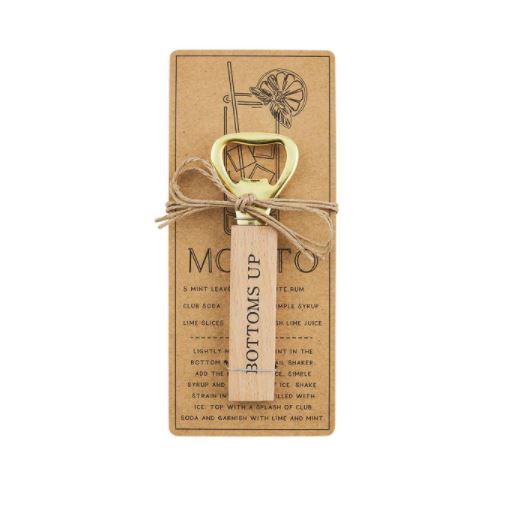 FINAL SALE Mud Pie Bottle Opener with Drink Recipe Cards