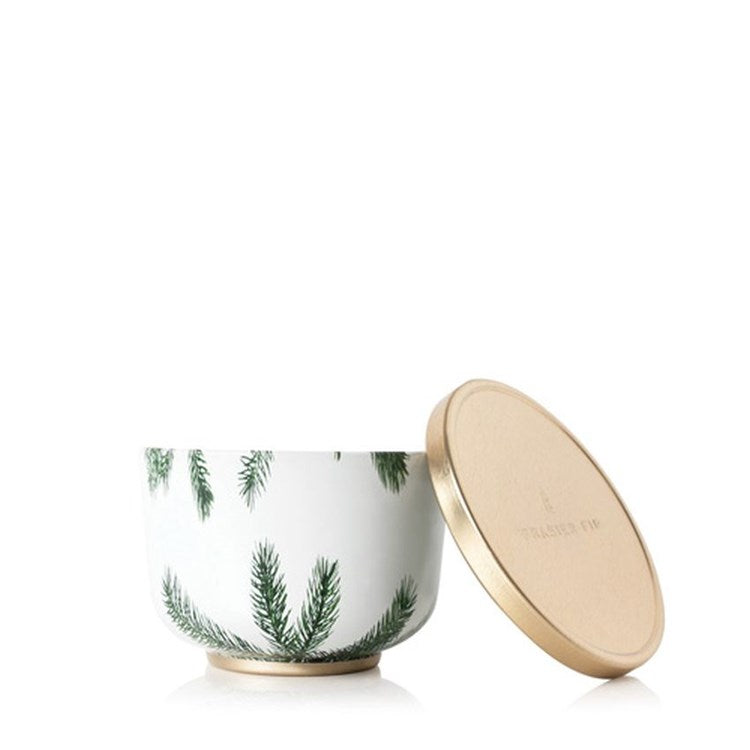 Thymes Frasier Fir  Poured Candle Tin - Gold Lid 6.5oz