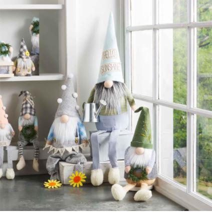 FINAL SALE Mud Pie Garden Deluxe Dangle Leg Gnomes - 3 Styles