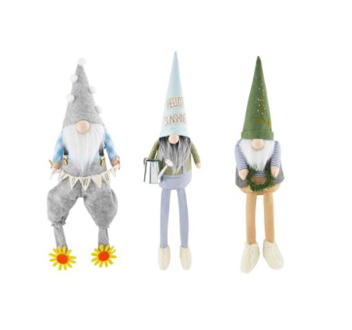 FINAL SALE Mud Pie Garden Deluxe Dangle Leg Gnomes - 3 Styles
