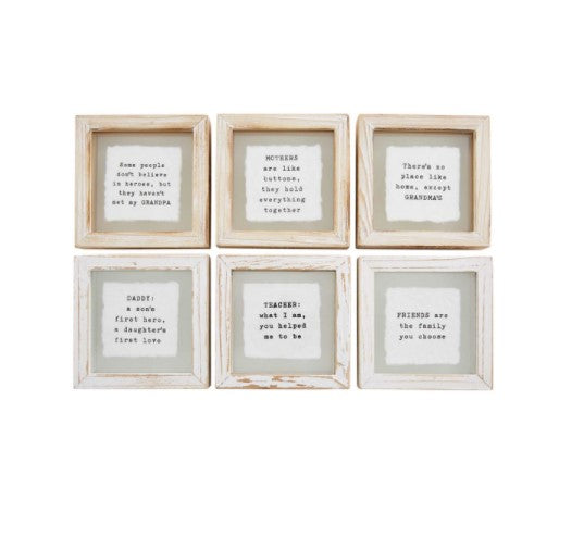 FINAL SALE Mud Pie Mini Pressed Glass Plaques -6 Styles