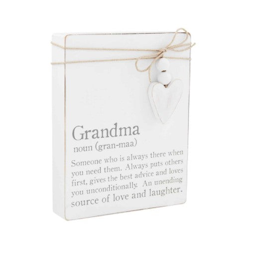 FINAL SALE Mud Pie Grandma Definition Plaque