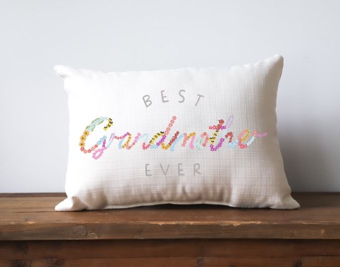 FINAL SALE Little Birdie Best Grandmother Ever Lumbar Pillow